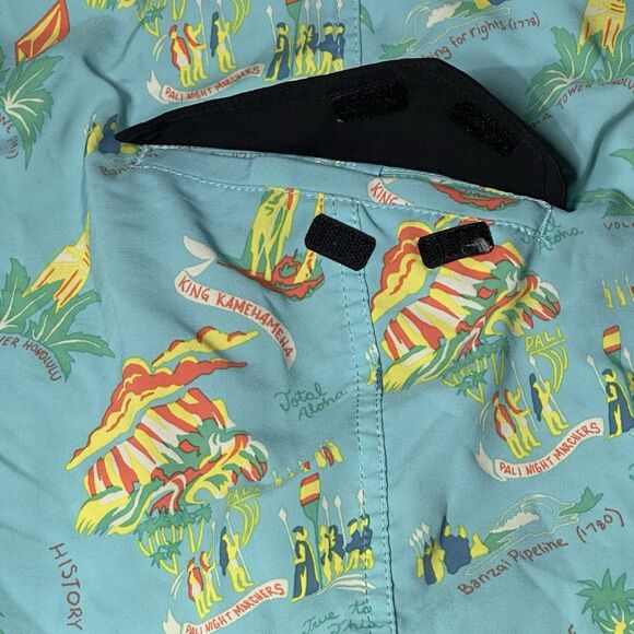 Volcom Board Shorts Mens Mod Tech Hawaii Swim Trunks Surf Beach UK Flag Size 31 - Picture 8 of 12